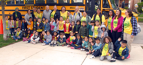 Pre-K Students assemble for field trip